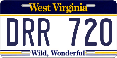 WV license plate DRR720