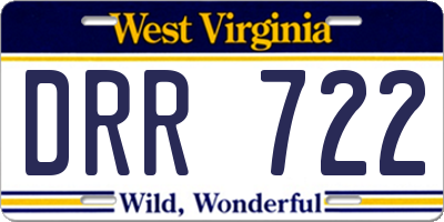 WV license plate DRR722
