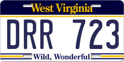 WV license plate DRR723