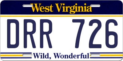 WV license plate DRR726