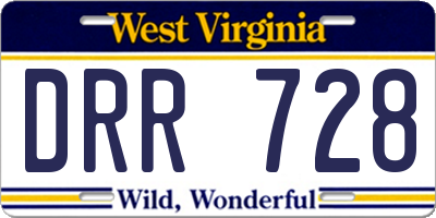 WV license plate DRR728