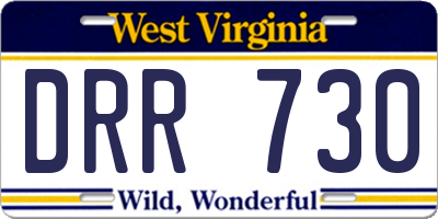 WV license plate DRR730