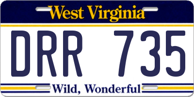WV license plate DRR735