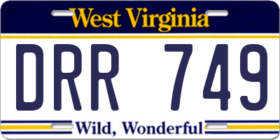 WV license plate DRR749
