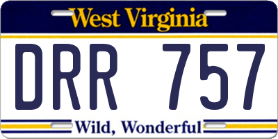 WV license plate DRR757