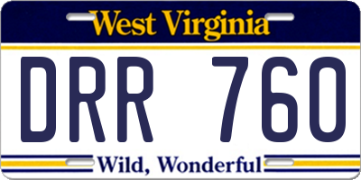 WV license plate DRR760