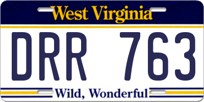 WV license plate DRR763