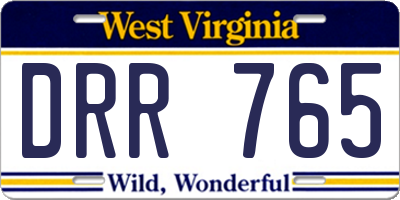 WV license plate DRR765