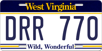 WV license plate DRR770