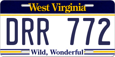 WV license plate DRR772
