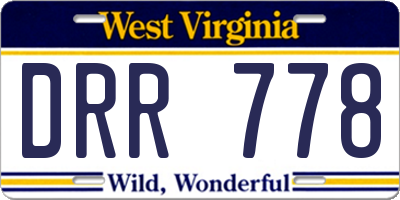 WV license plate DRR778