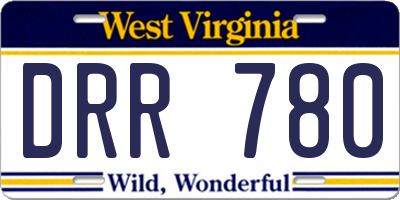 WV license plate DRR780
