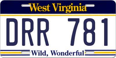 WV license plate DRR781