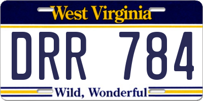 WV license plate DRR784