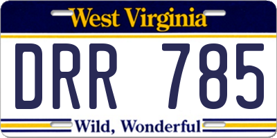 WV license plate DRR785