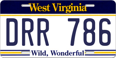WV license plate DRR786