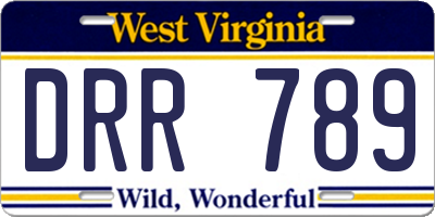 WV license plate DRR789