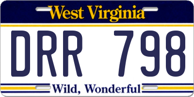WV license plate DRR798