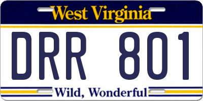 WV license plate DRR801