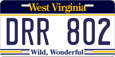 WV license plate DRR802