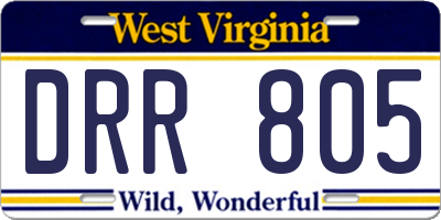 WV license plate DRR805