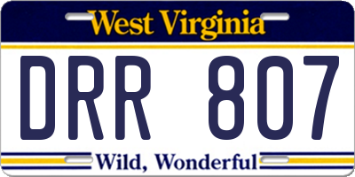 WV license plate DRR807
