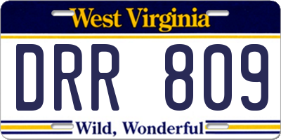WV license plate DRR809