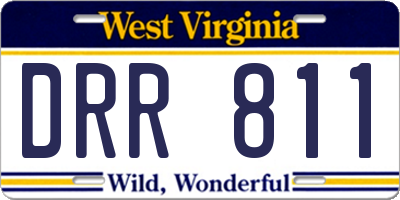 WV license plate DRR811