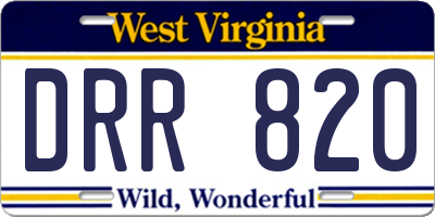 WV license plate DRR820