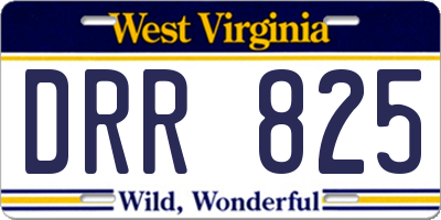 WV license plate DRR825