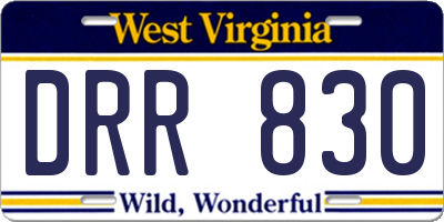 WV license plate DRR830
