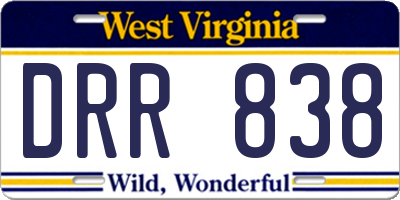WV license plate DRR838