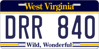 WV license plate DRR840