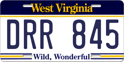 WV license plate DRR845