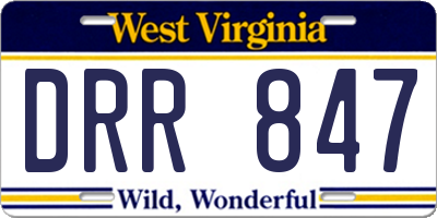 WV license plate DRR847