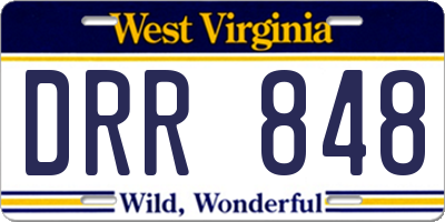 WV license plate DRR848