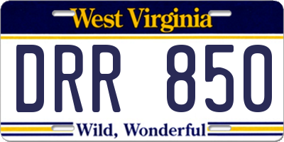 WV license plate DRR850