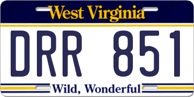 WV license plate DRR851