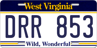 WV license plate DRR853
