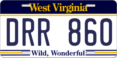 WV license plate DRR860