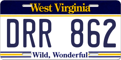 WV license plate DRR862