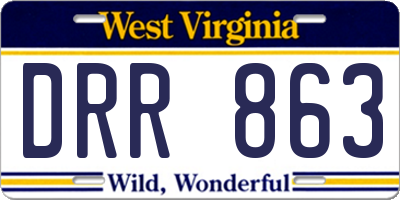 WV license plate DRR863