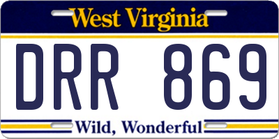 WV license plate DRR869