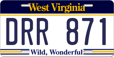 WV license plate DRR871