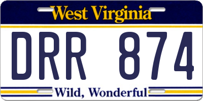 WV license plate DRR874