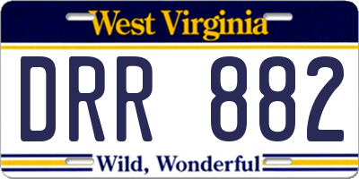 WV license plate DRR882