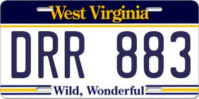 WV license plate DRR883