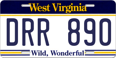 WV license plate DRR890