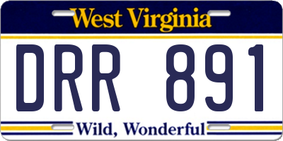 WV license plate DRR891
