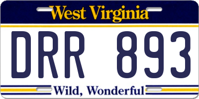 WV license plate DRR893